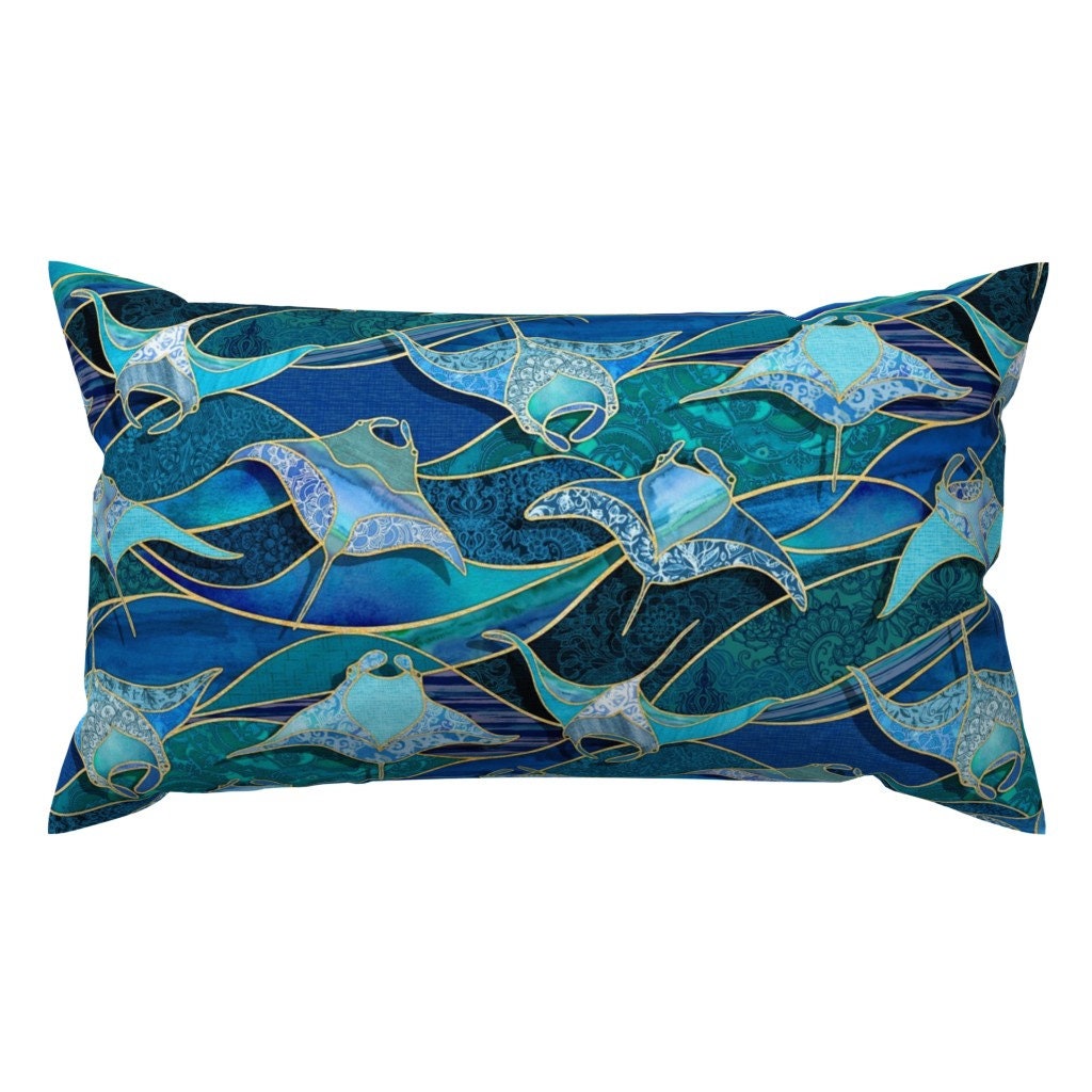 Octopus Accent Pillow Cephalopod by Patricia_braune Marine Sea Creatures  Sea Life Octopi Rectangle Lumbar Throw Pillow by Spoonflower 