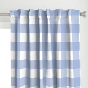 Buffalo Check Curtain Panel - Blue Buffalo Check by weenkcreative - Blue Gingham Classic Plaid Summer Custom Curtain Panel by Spoonflower