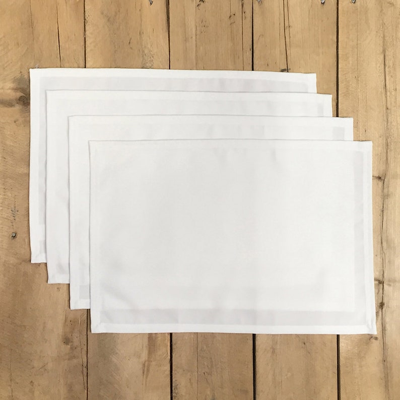 Set of 4 - Birch And Birds by lanagibson Forest Placemats Trees Birch Trees Birds Trees Nature Watercolor Cloth Placemats by Spoonflower