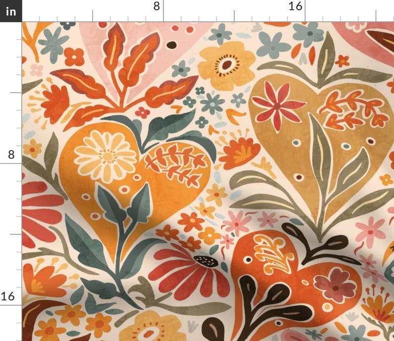 Warm Boho Floral Curtain Panel - Pink Botanical Warm Colors Garden Bloom Custom Curtain Panel - Bohemian Love Floral by creativeinchi - image 7