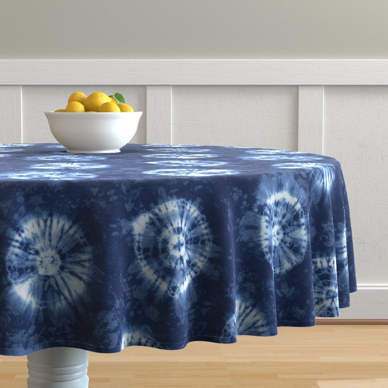 Circle Shibori Round Tablecloth Shibori 26 Indigo by Etsy