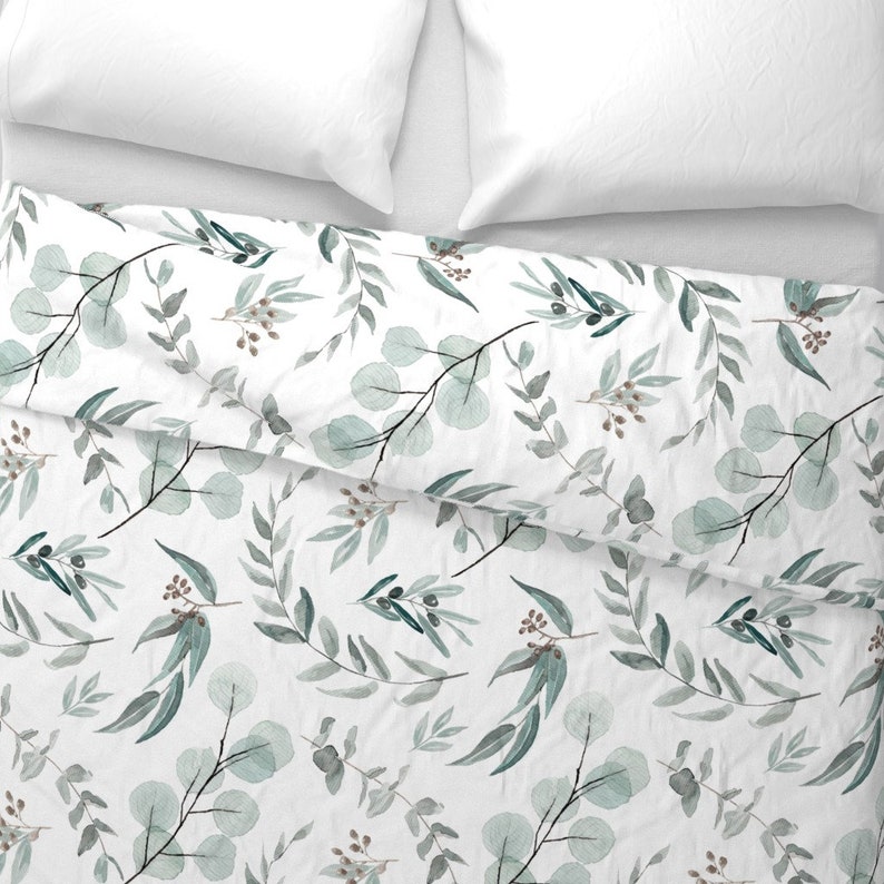 Painted Eucalyptus Duvet Cover Jumbo Scale Eucalyptus by Etsy