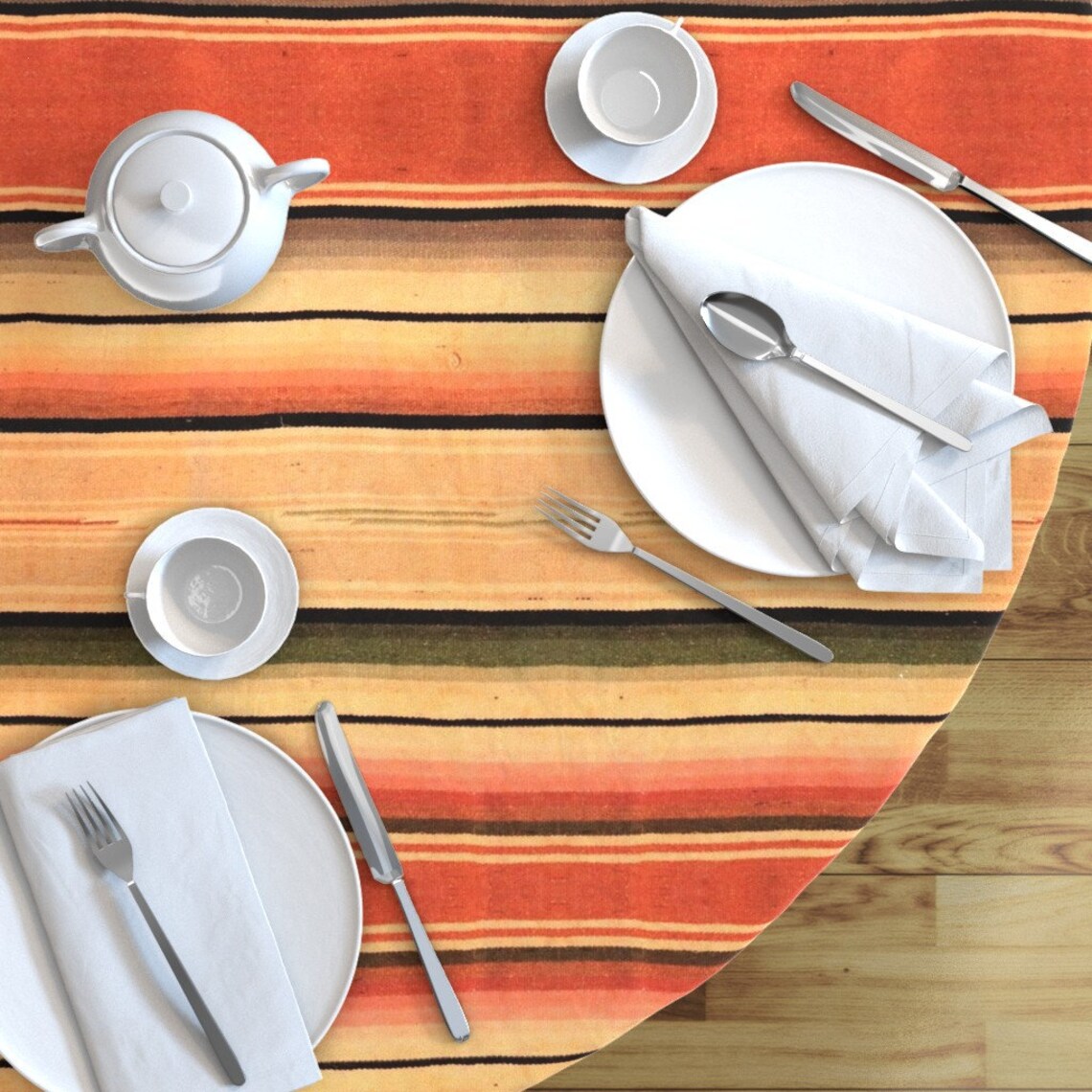 Western Rustikale Runde Tischdecke Saltillo Streifen von | Etsy