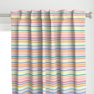 Pastel Stripes Curtain Panel - Cheery Stripes by popanddollop - Colorful Polka Dots Playful Lines Custom Curtain Panel by Spoonflower