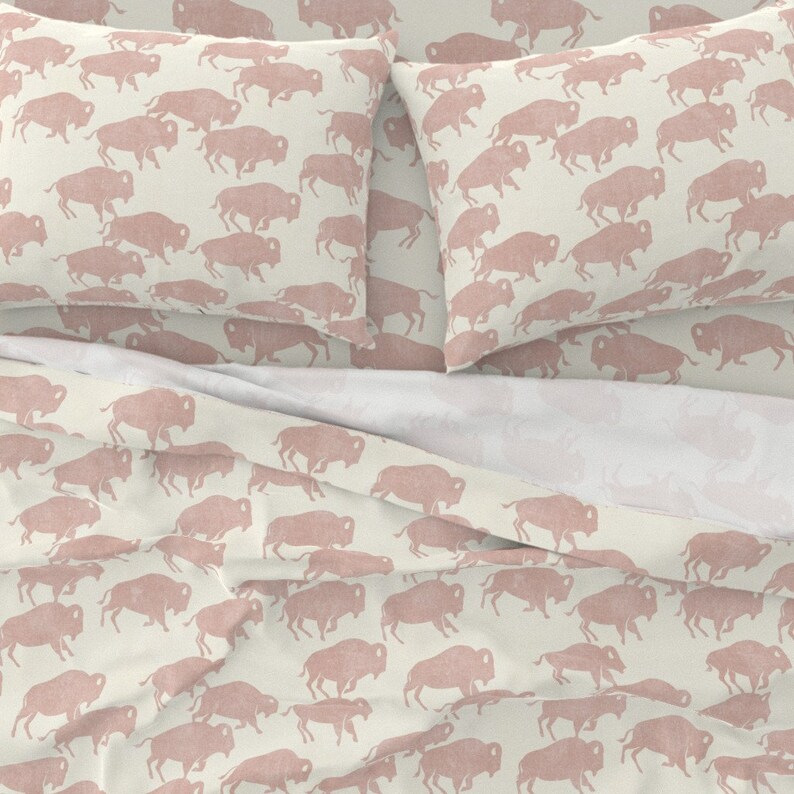 Blush Bison Sheets Bison Stampede Rose by Littlearrowdecor Etsy
