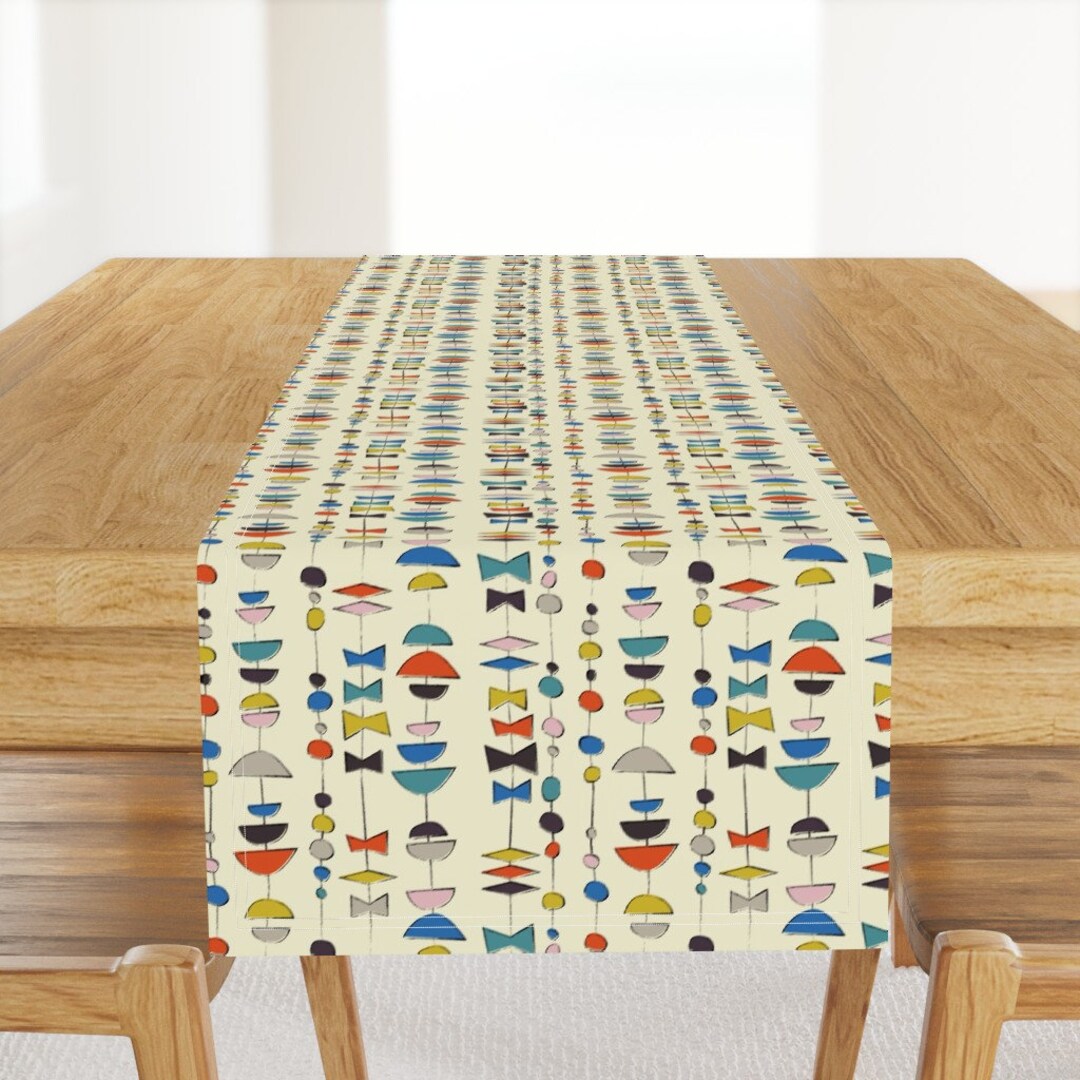 50s Atomic Table Runner Mod Beads Redux by Ameemax Beads 60s Retro Mid ...