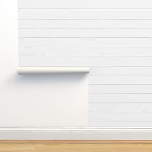 Shiplap Pattern Non-Pasted Wallpaper - Horizontal Shiplap by dailymiracles - Shiplap Farmhouse Rustic Wallpaper Double Roll by Spoonflower