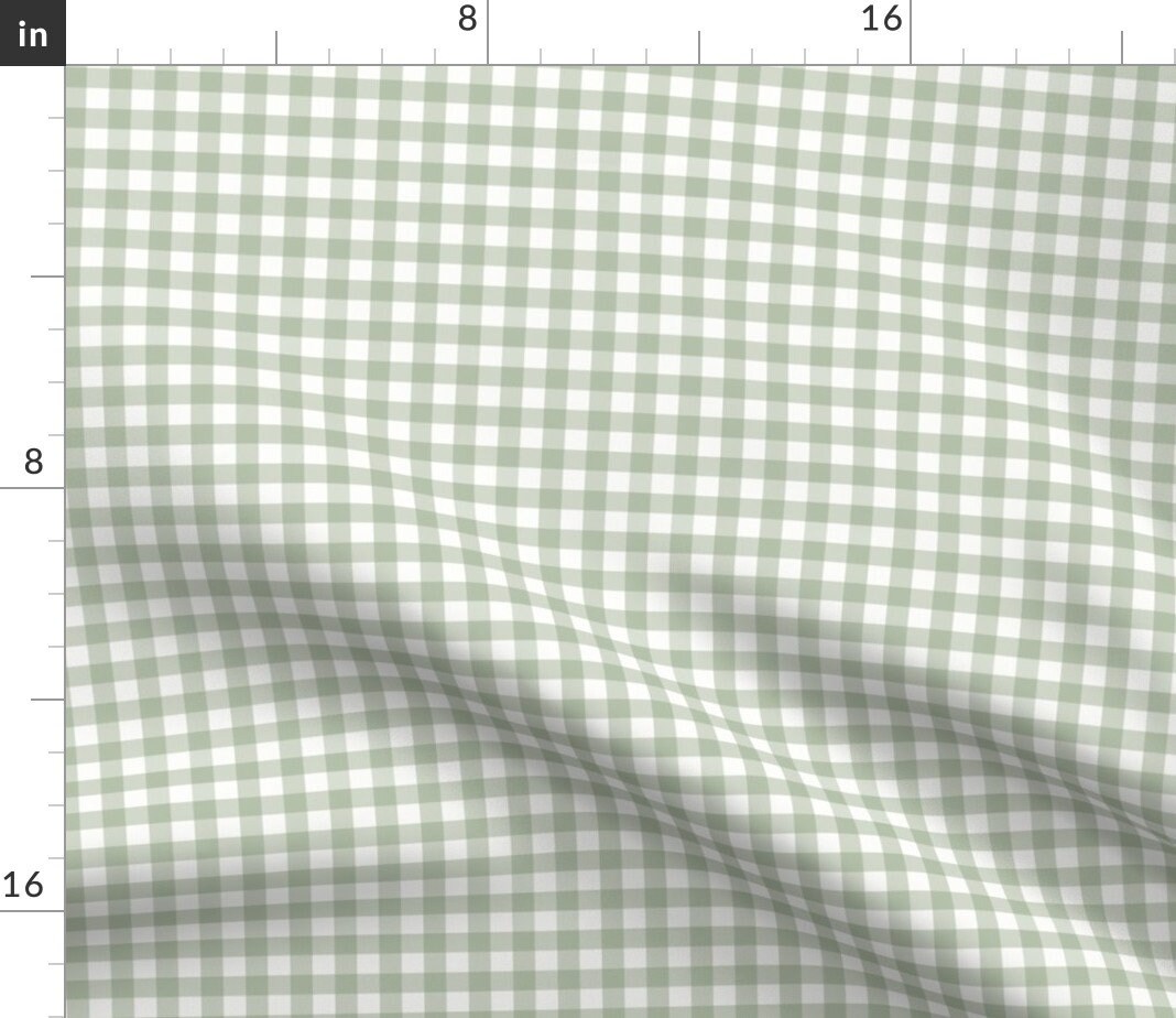 Discover Green Buffalo Napkins  - Sage Green Gingham - Gender Neutral Springtime Picnic Napkins