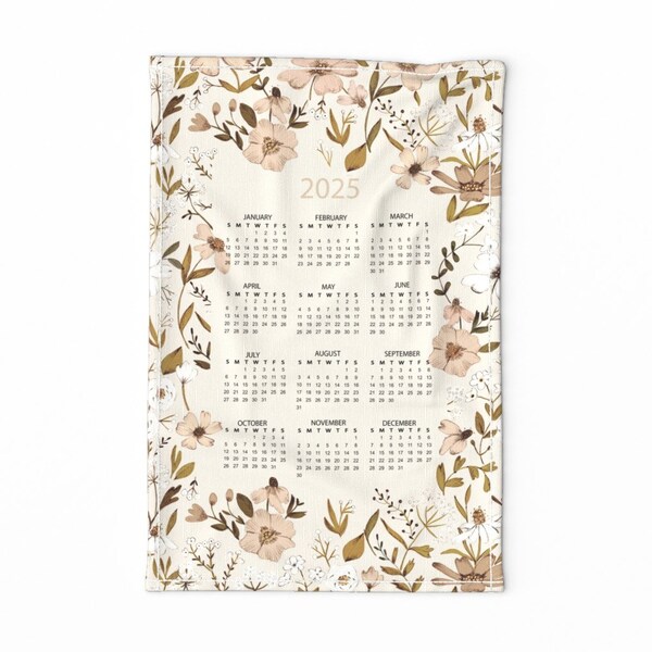 2025 Calendar Towels Etsy