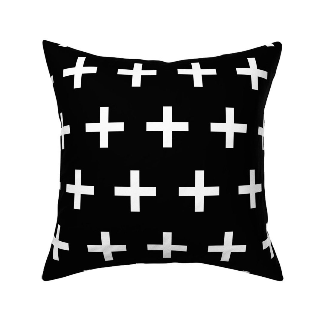 Swiss Cross Throw Pillow Cross Black and White by Etsy