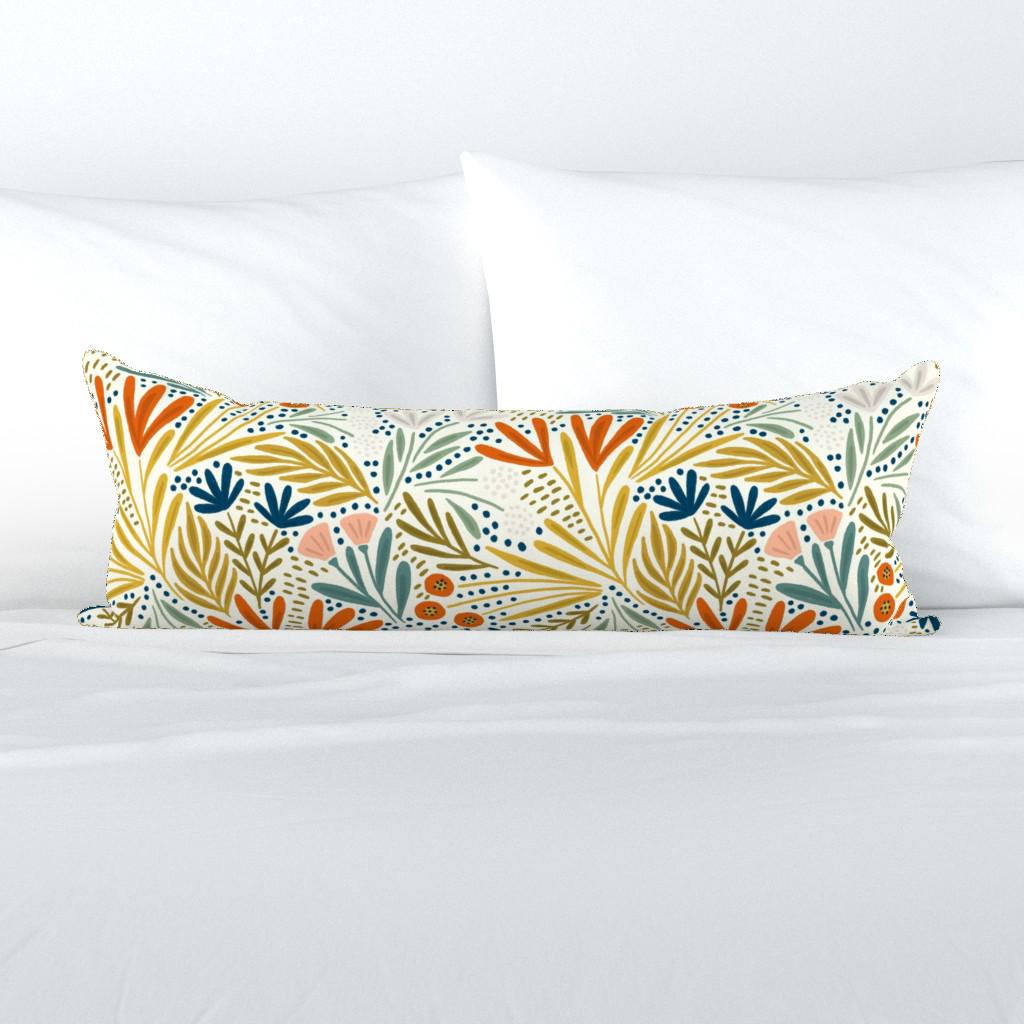 花柄ランバーピロー：赤いフォークアートデザイン、長方形 - Etsy 日本