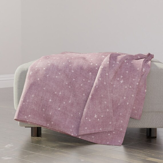 Stars Throw Blanket Starry Light Purple Canvas by Erin kendal