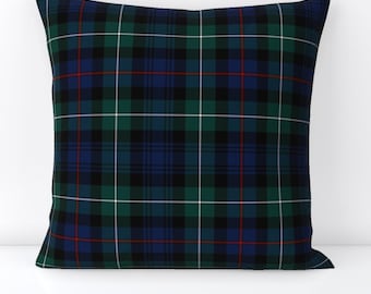 Dekokissen im blauen Tartan-Karo – Dekokissen im grünen und roten Tartan-Schottenmuster – quadratisches Dekokissen im Mackenzie-Tartan-Stil von weavingmajor