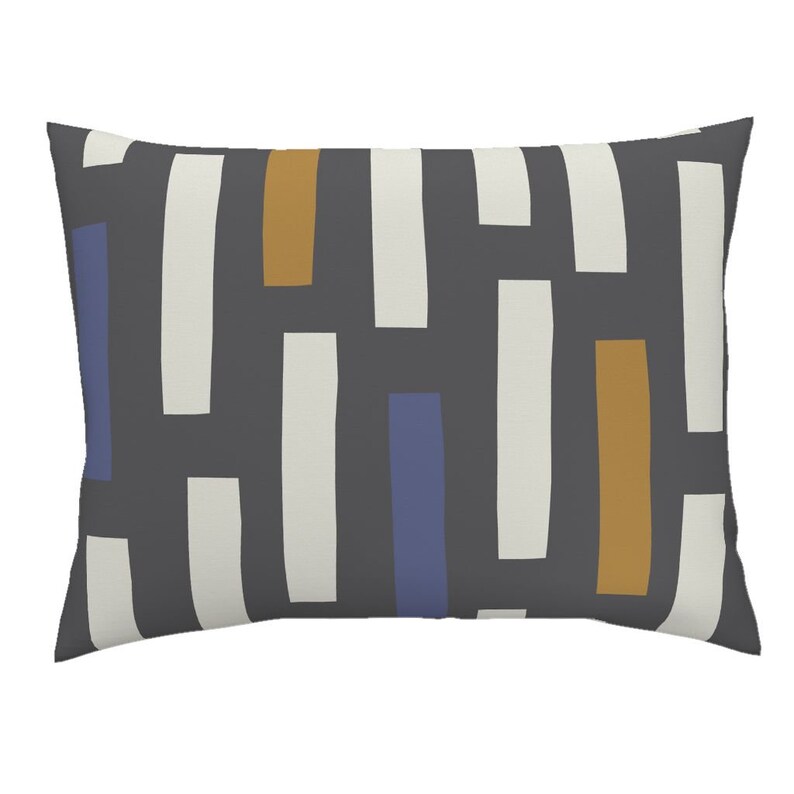 Scandinavian Cotton Sateen Pillow Sham Bedding by Spoonflower Jumbo Scale Block by juliaschumacher Geometric Pillow Sham