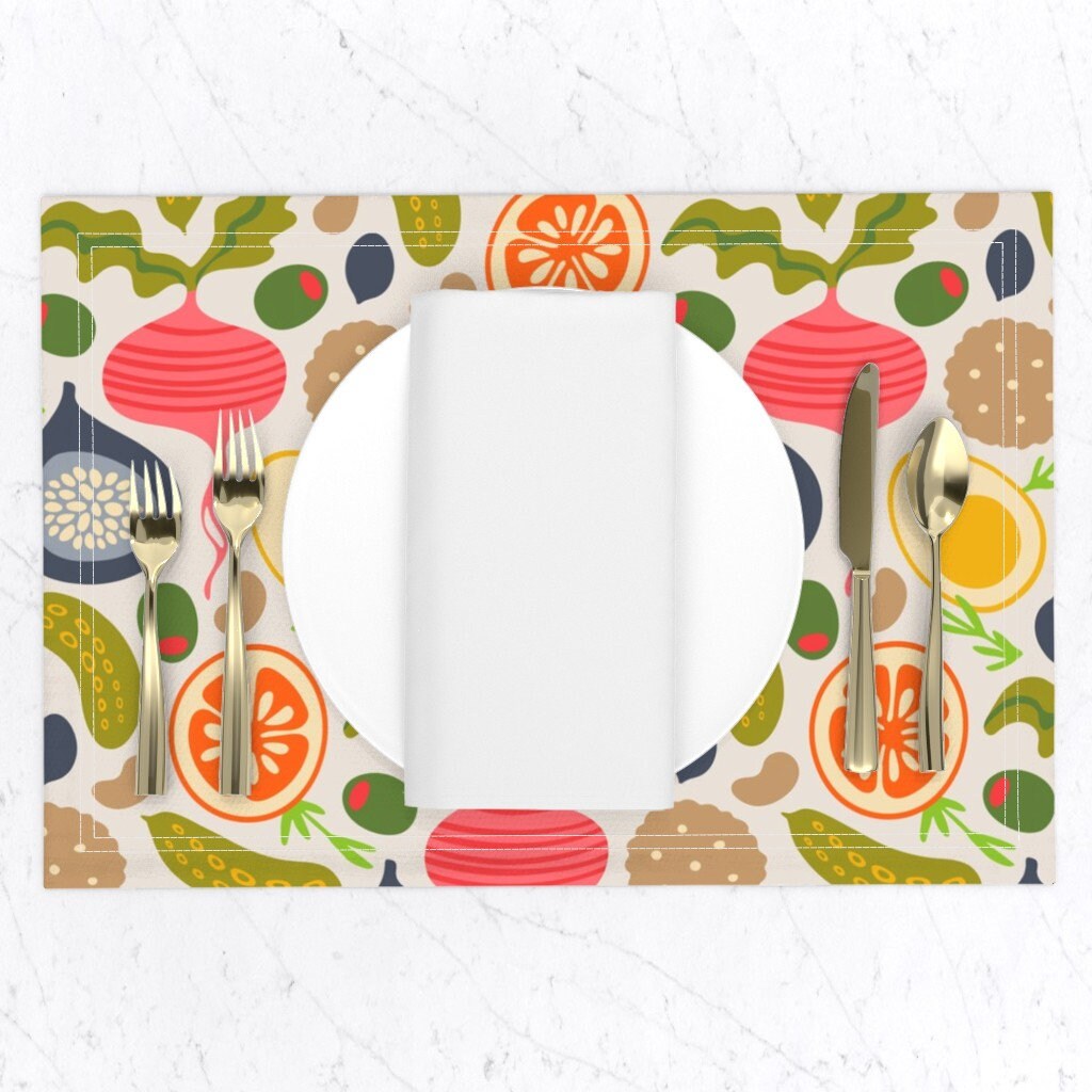 Kitchen Foods Placemats Set of 2 Charcuterie Food by Etsy