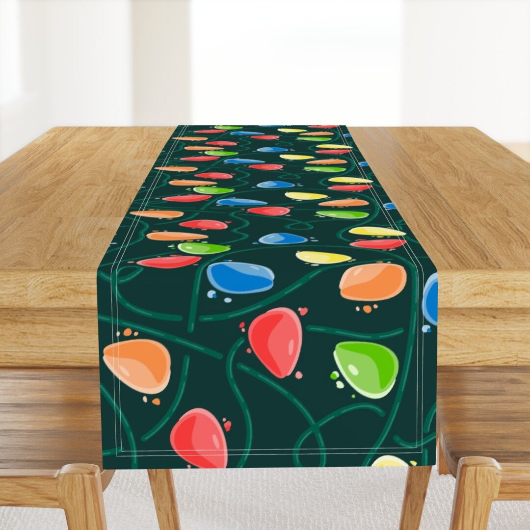 Vintage Lights Table Runner Christmas Glow by Owendavid Etsy