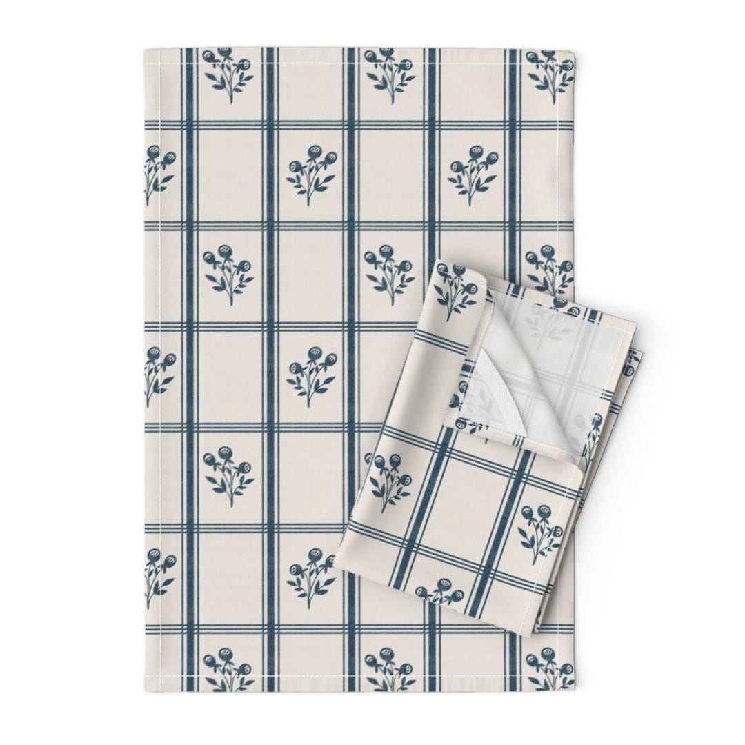 Modern Farmhouse Tea Towels set of 2 French Kitchen Plaid by ...