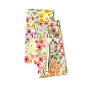 Buttercup Meadow Dinner Napkins (Set of 2) - Buttercups by pylabest - Romantic Floral Cottagecore Wildflower Cloth Napkins by Spoonflower