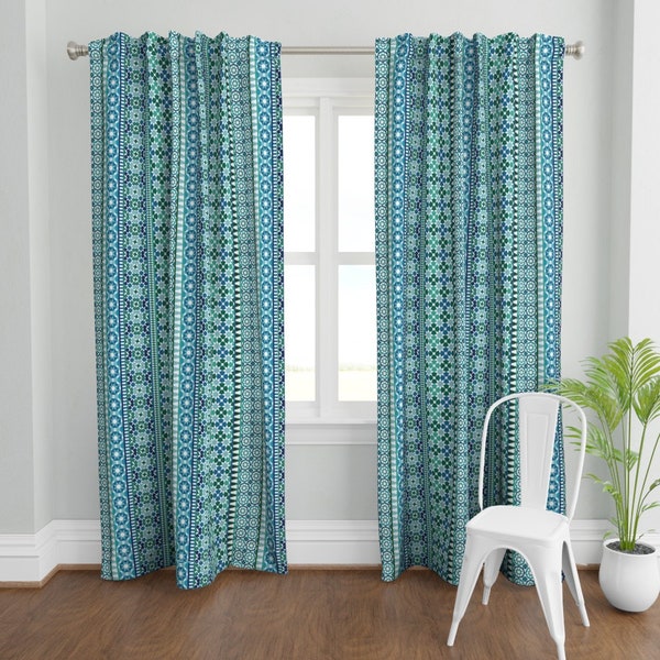 Turquoise Curtain - Etsy