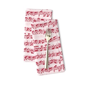 Sheet Music Dinner Napkins (Set of 2) - Bach&#39;s Handwritten Music  by weavingmajor - Musical Notes Concerto Cloth Napkins by Spoonflower
