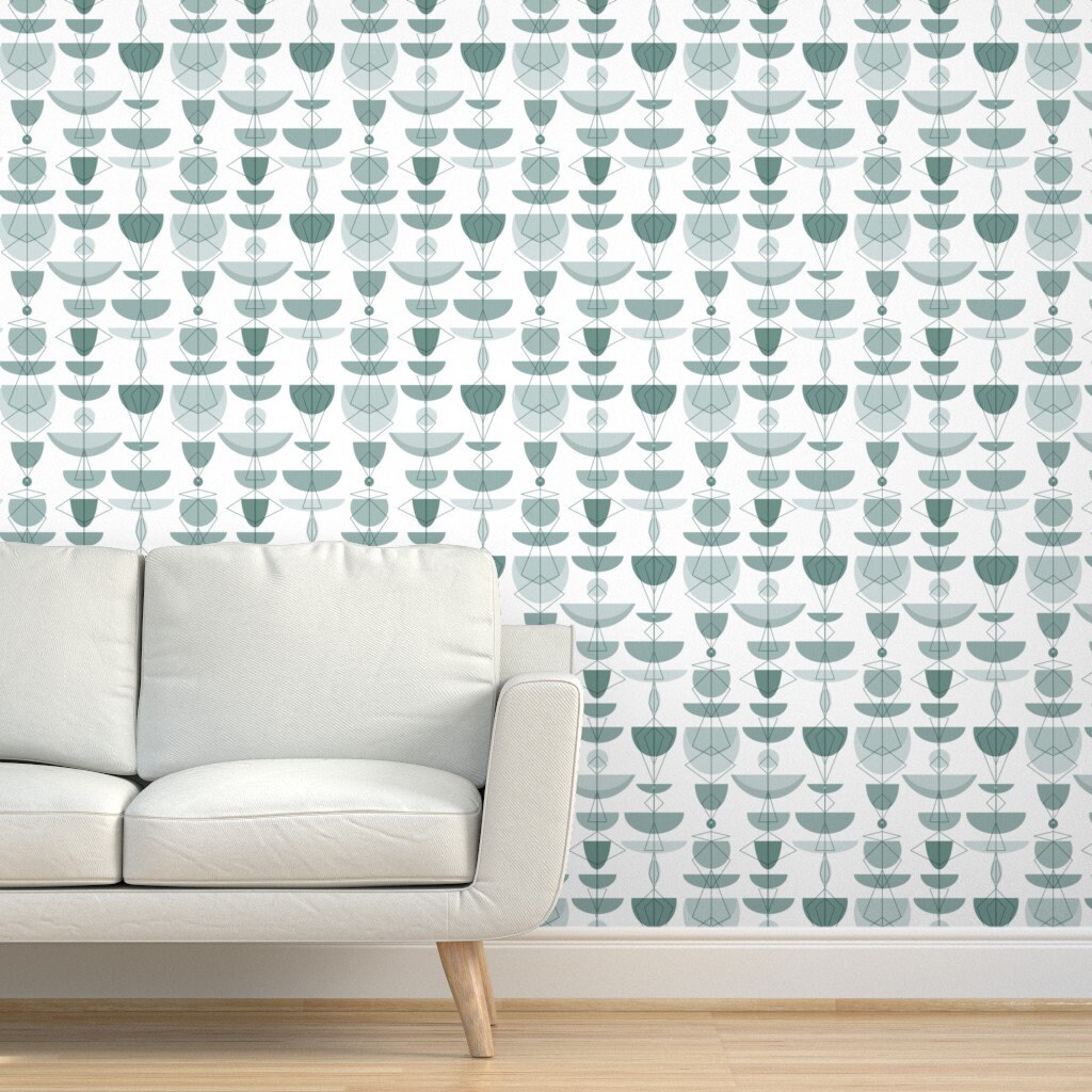 Retro Wallpaper Midcentury Post Teal By Wren Leyland Mcm Etsy Retro Wallpaper Midcentury Post Teal By Wren Leyland Mcm Etsy