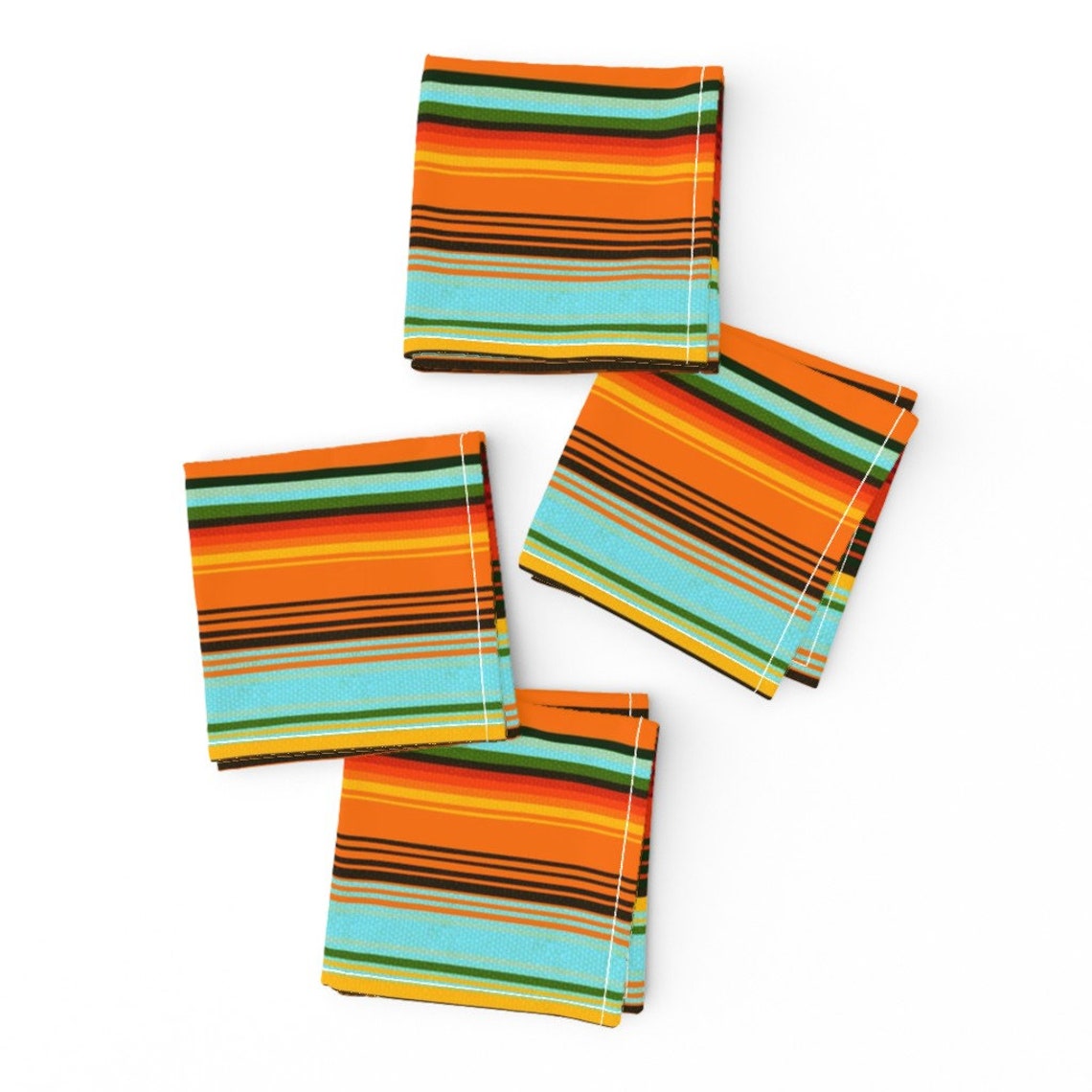 Red Serape Cocktail Napkins set of 4 Mexican Stripes Red Etsy
