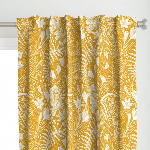 Yellow Floral Drapes - Etsy