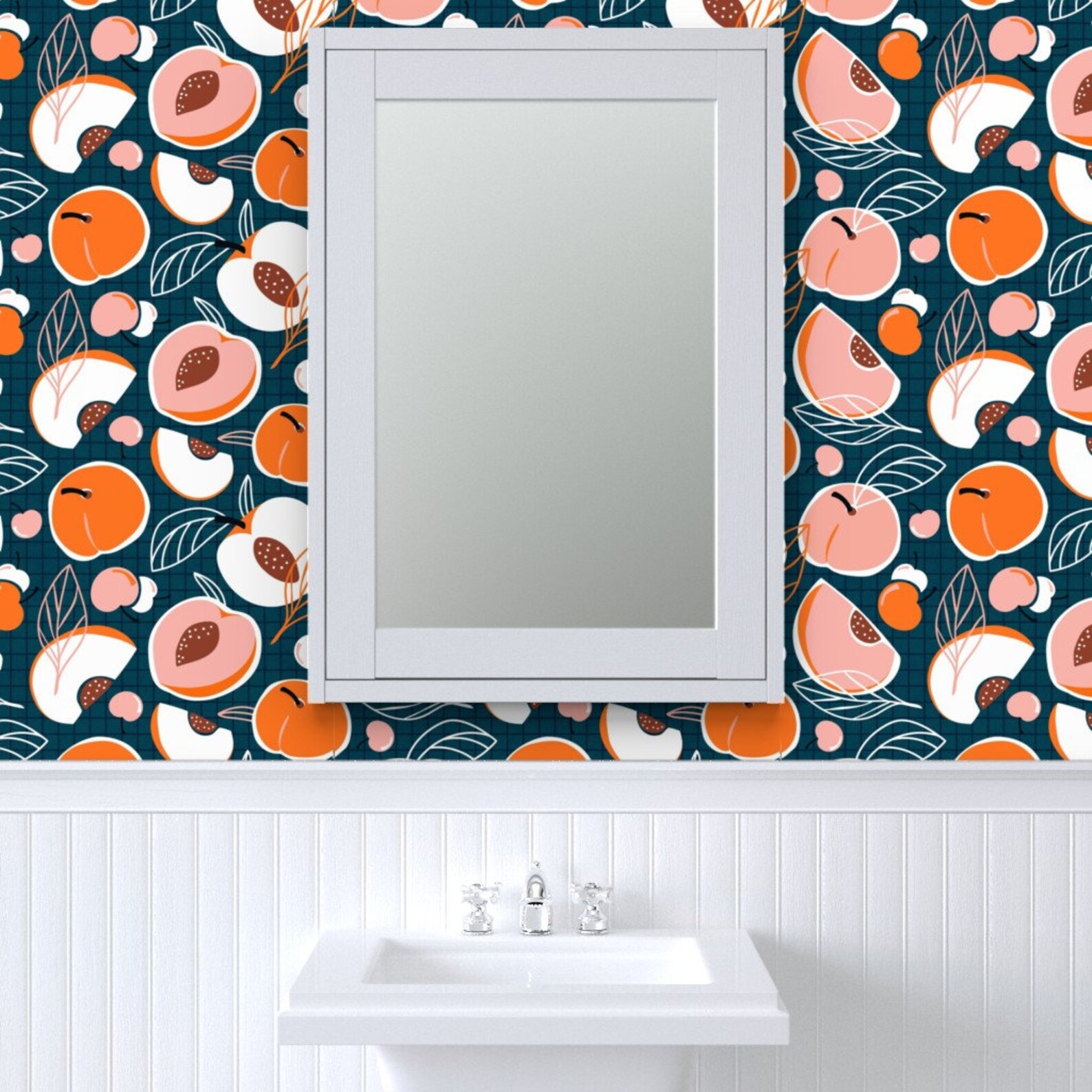 Dark Teal Peach Wallpaper You’re A Peach by | Etsy