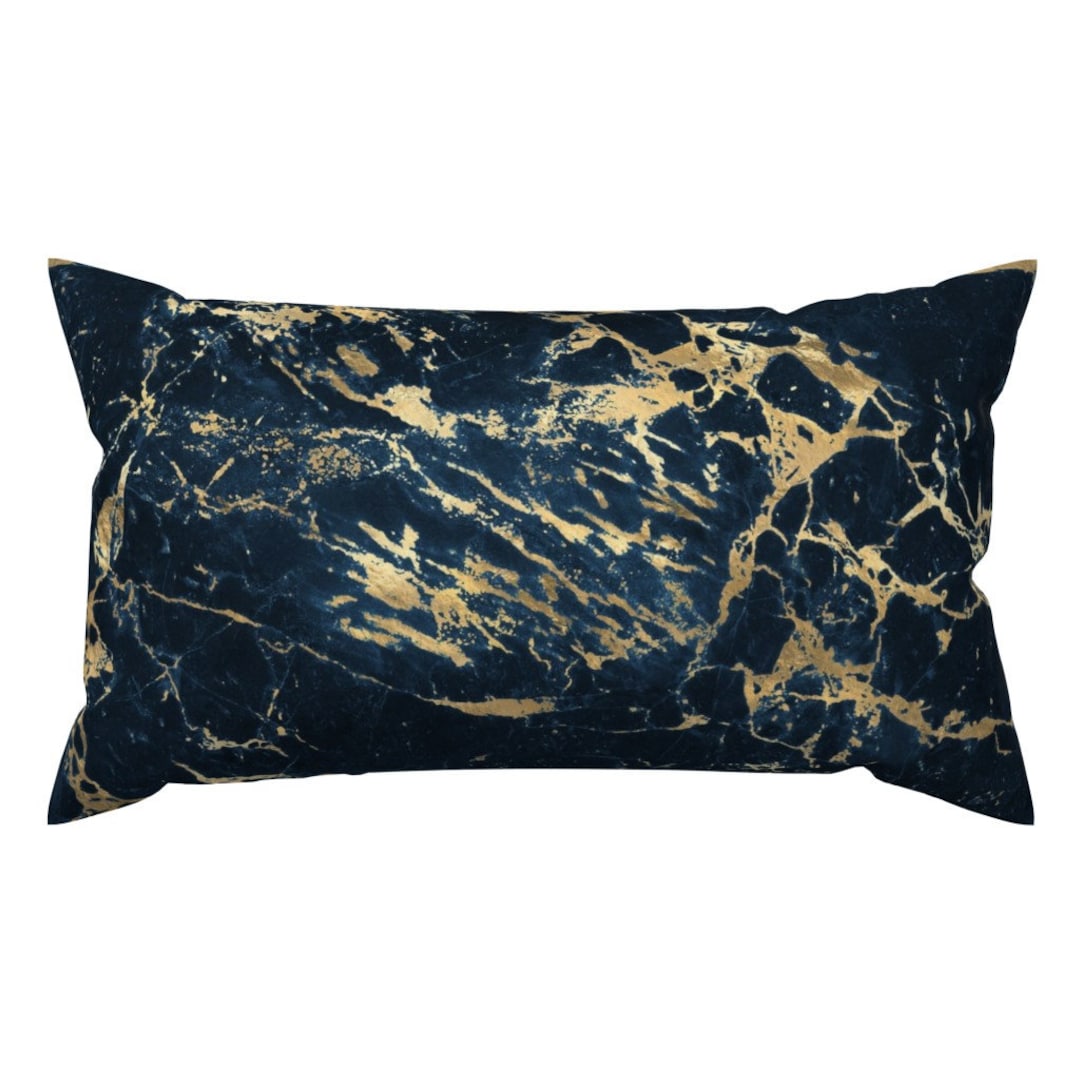 Navy Blue and Yellow Accent Pillow Dark Navy and Gold by Ktscarlett