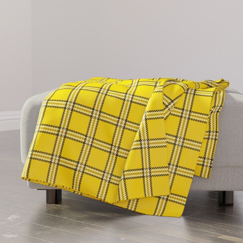 Yellow Tartan Throw Blanket Yellow Plaid by Etsy