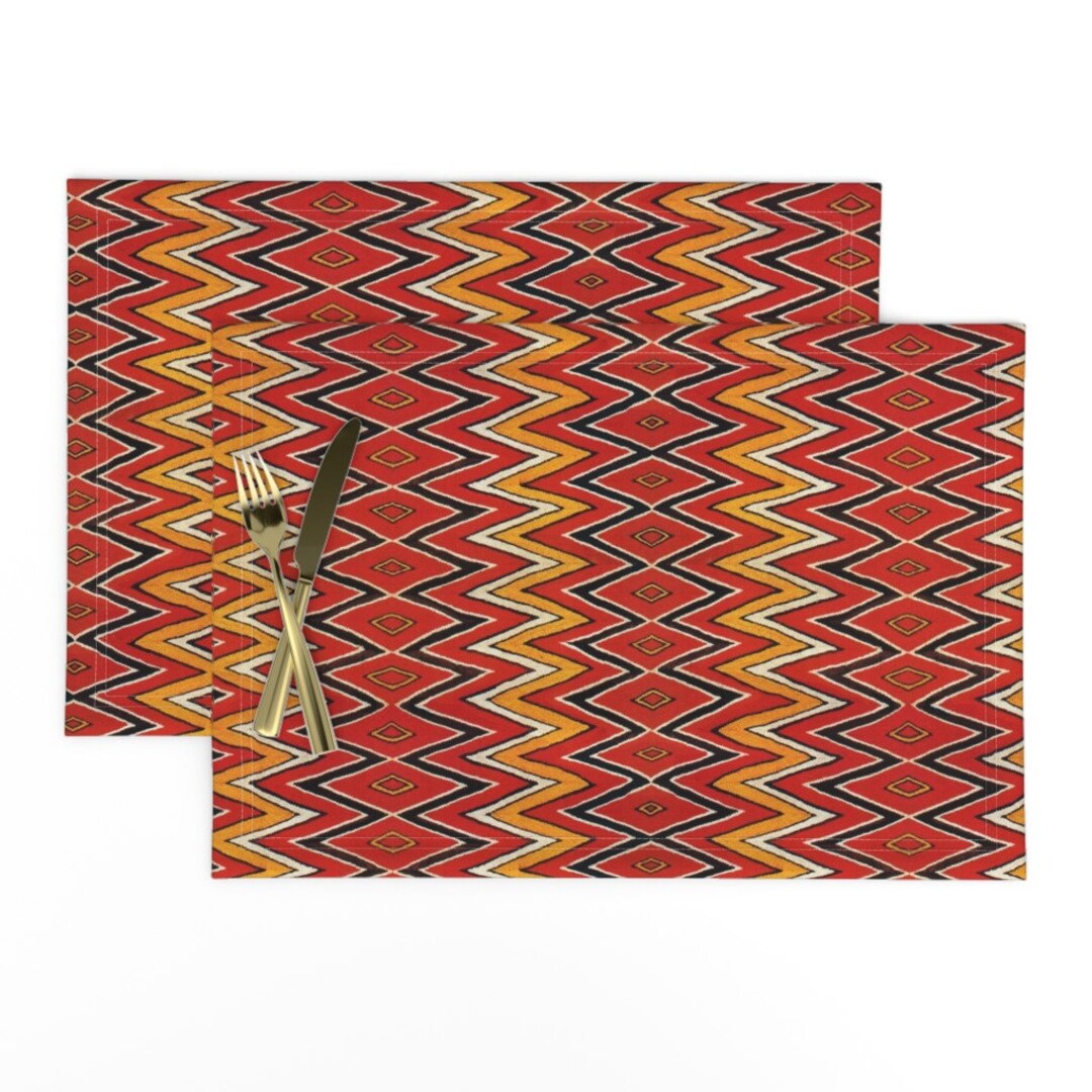Southwestern Placemats set of 2 Southwest Zig Zag by Etsy UK
