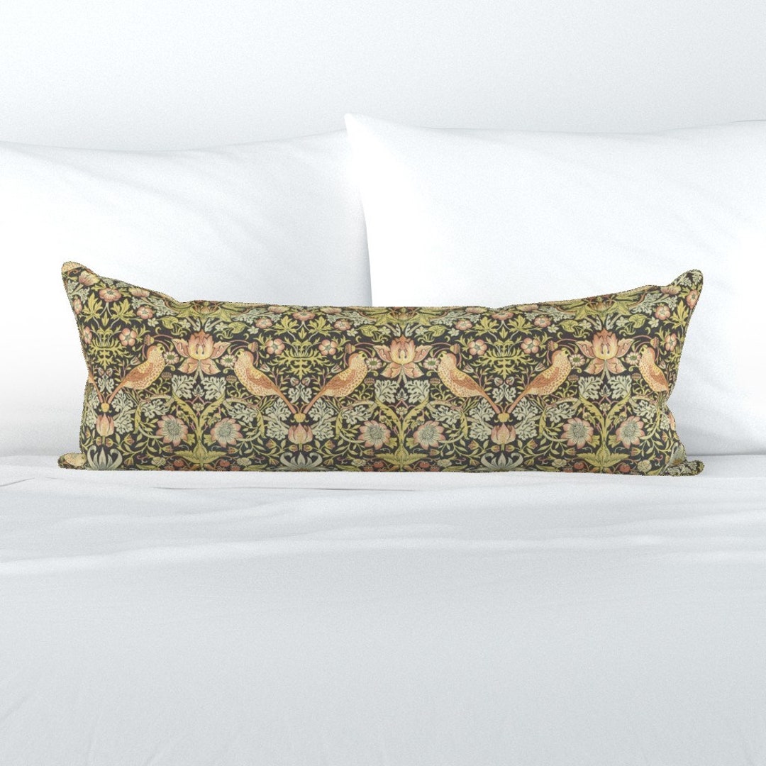 Victorian XL Lumbar Pillow Morris Strawberry Thief by