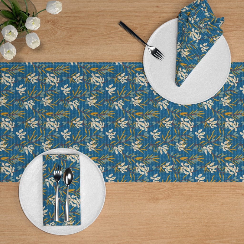 Vintage Floral Table Runner French Vintage Olive by Etsy