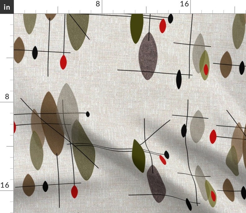 Mid-century Abstract Cloth Napkins by Spoonflower - Hanging Orbs by gigirn46aim/_com Mid-century Modern Dinner Napkins Set of 2