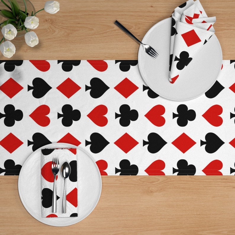Poker Table Runner Card Suits Large by Etsy