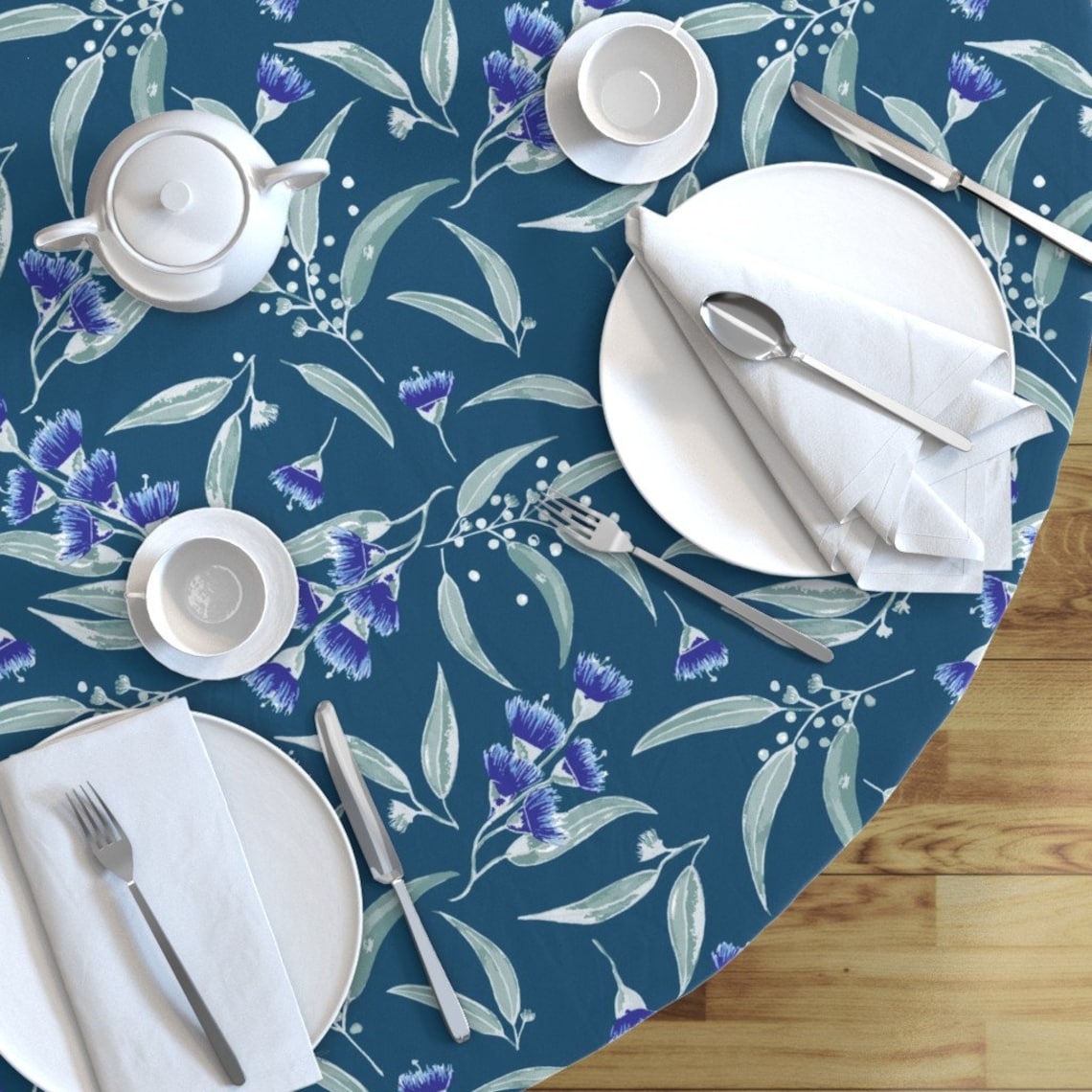 Australian Flora Round Tablecloth Gum Tree Floral by Etsy