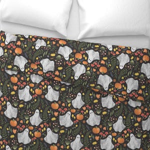 Cottagecore Ghosts Bedding - Woodland Autumn by 3rittanylane - Woodland Whimsical Cotton Sateen Duvet Cover OR Pillow Shams by Spoonflower image 4