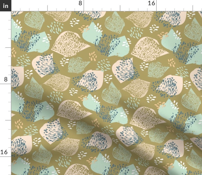 Olive Green Blush Painterly Brush Strokes Cotton Sateen Table Runner by Spoonflower Flock by sue/_halstead/_ Modern Abstract Table Runner
