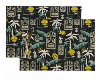 ティキ プレースマット 2枚セット - トロピカル ミッドセンチュリー