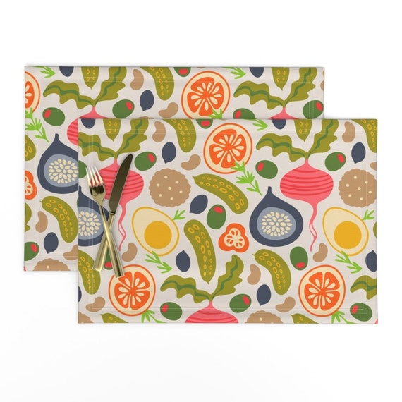 Kitchen Foods Placemats set of 2 Charcuterie Food by Etsy UK