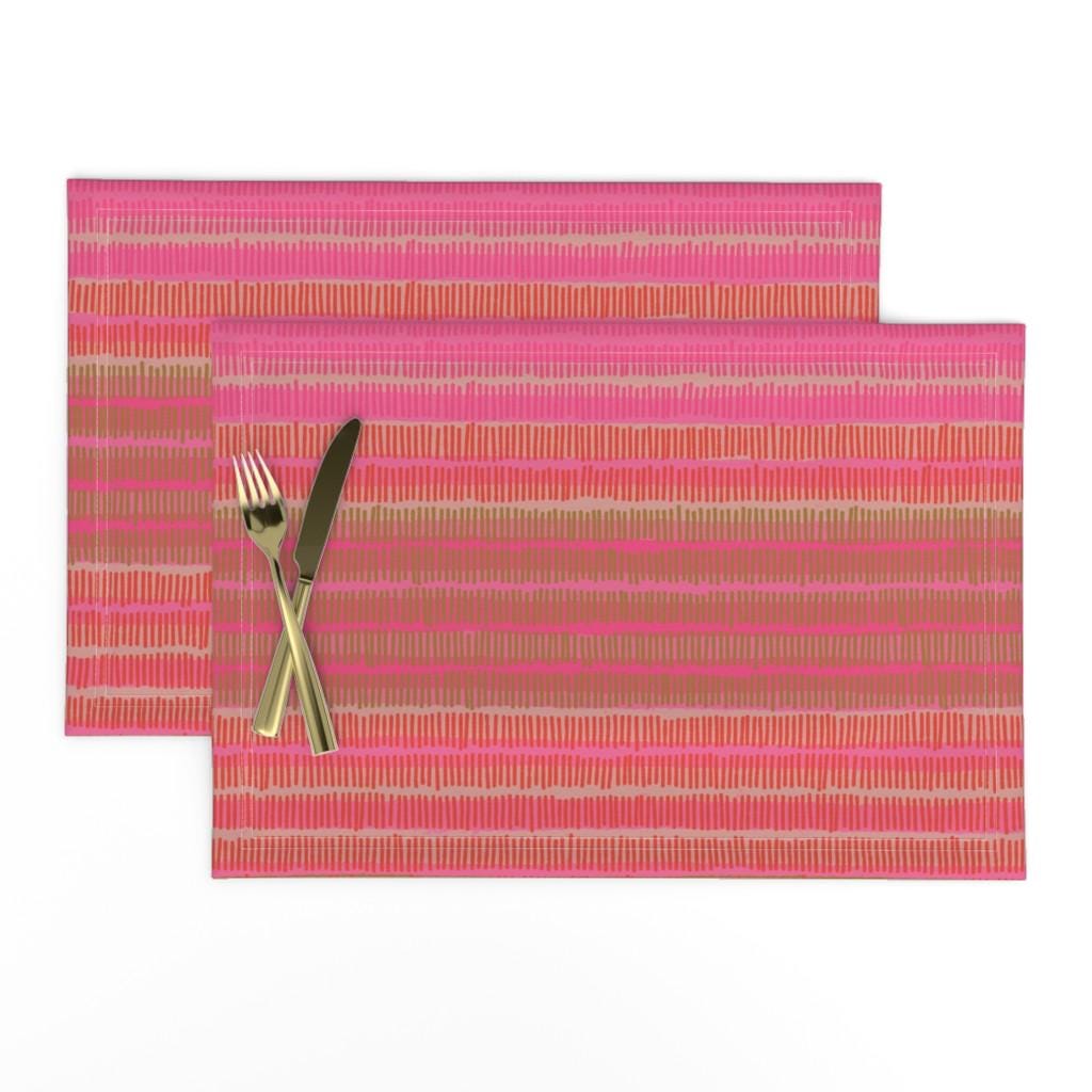 Boho Stripe Placemats (Set of 2) - Dashed Stripe by asta_barrington - Simple Stripe Global Worldly Cloth Placemats by Spoonflower