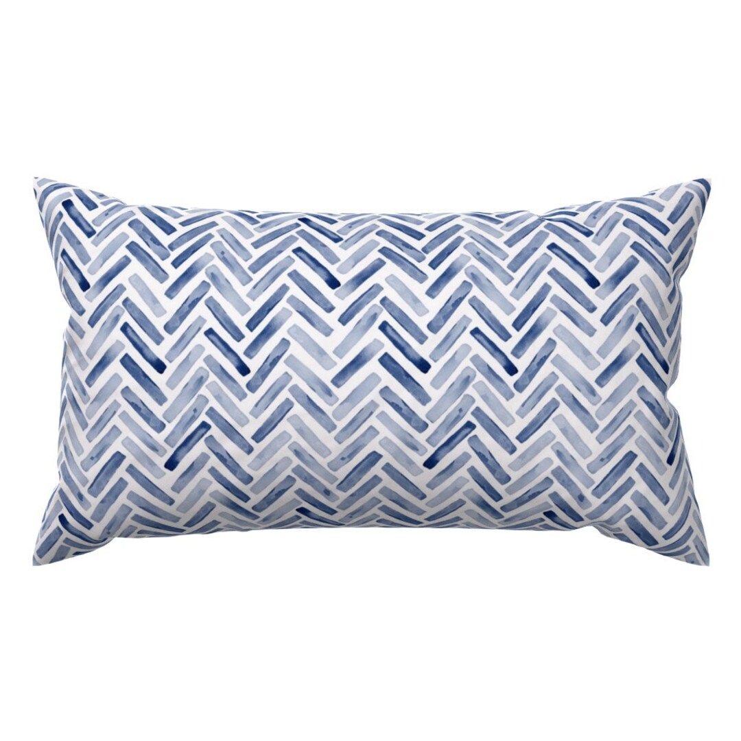 Watercolor Chevron Accent Pillow Indigo Blue Chevron by Etsy