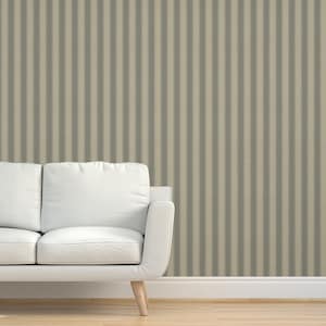 Neutral Stripe Textured Grasscloth Wallpaper - Gray Stripe by fernlesliestudio - Gray Green Boho Natural Sisal Wallpaper Spoonflower