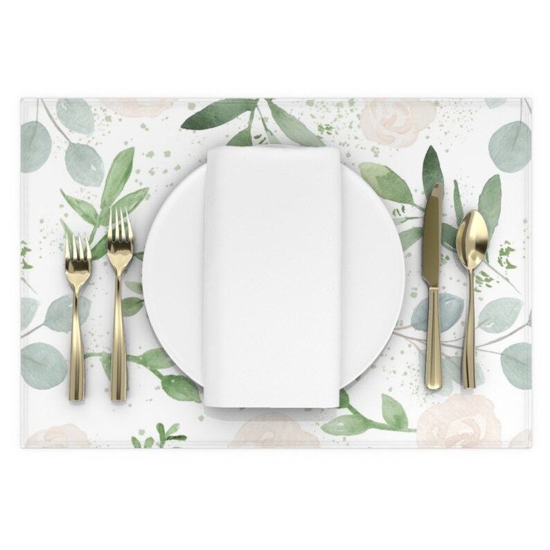 floral placemats set of 2 watercolor larger flower paper flower paper placemats