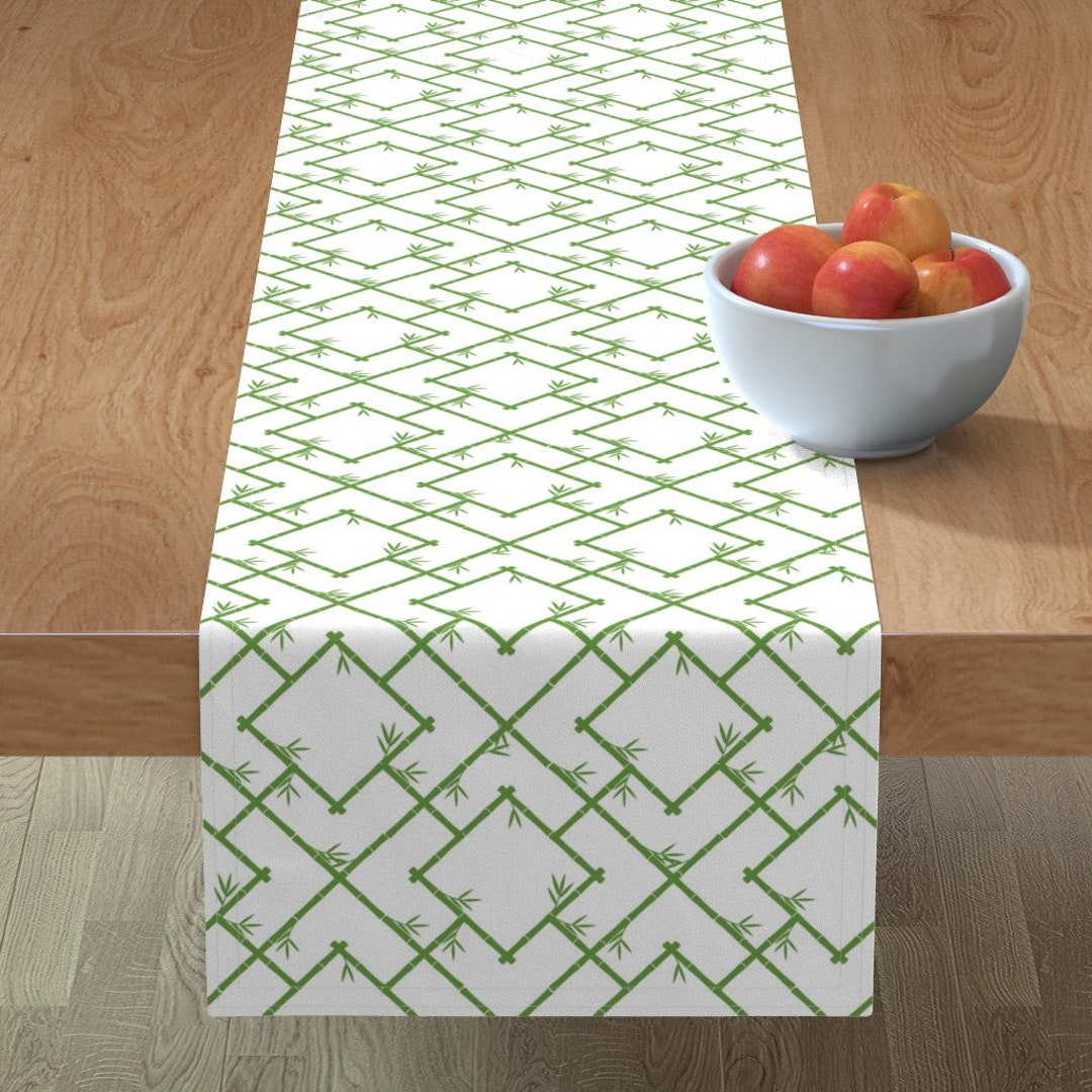 Botanical Table Runner Bamboo by Yesterdaycollection Etsy