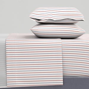 Vintage Baseball Sheets - Baseball Stitch Ticking Stripe by aaron_christensen - Boys Sports Cotton Sateen Sheet Set Bedding by Spoonflower