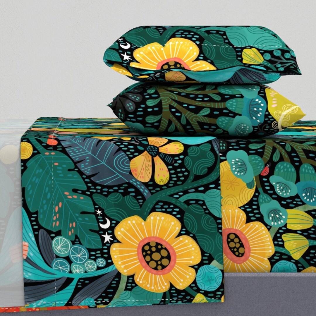 Mod Peacock Sheets Bright Bohemian Large by Etsy