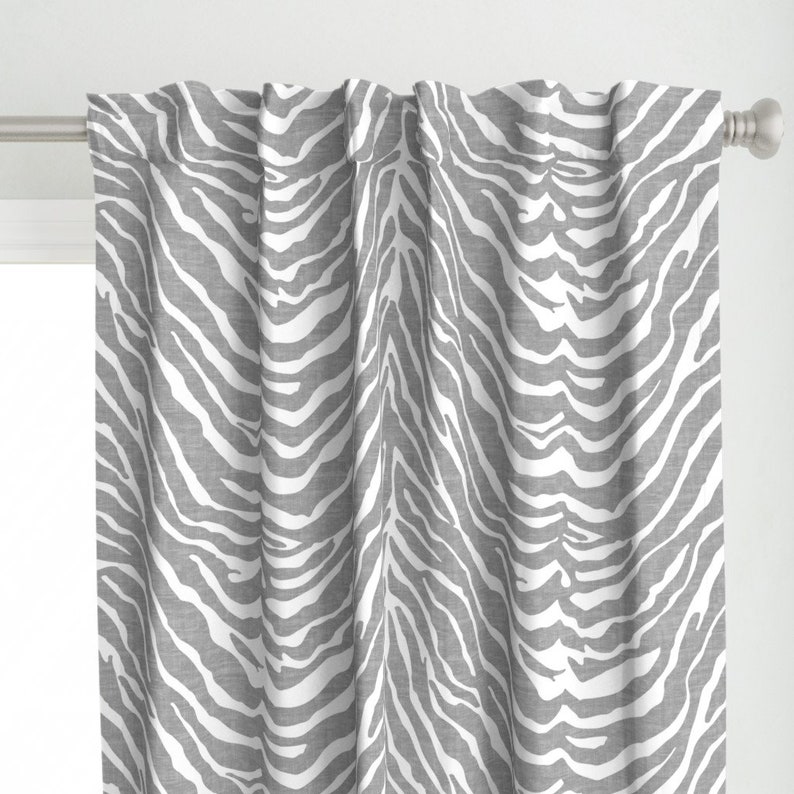 Animal Print Curtain Panel Zebra Texture by Kimsa Safari Etsy