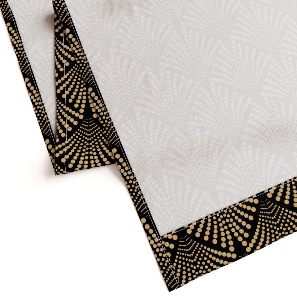 Black and Faux Gold Tea Towels set of 2 Art Deco Dots by Vilmosvarga  Geometric Art Deco Linen Cotton Tea Towels by Spoonflower 