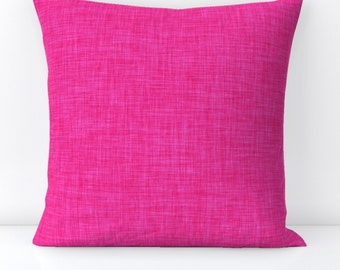 Cojín decorativo fucsia - Magenta, rosa intenso, rosa neón, desgastado, cuadrado - Rosa intenso de ivieclothco
